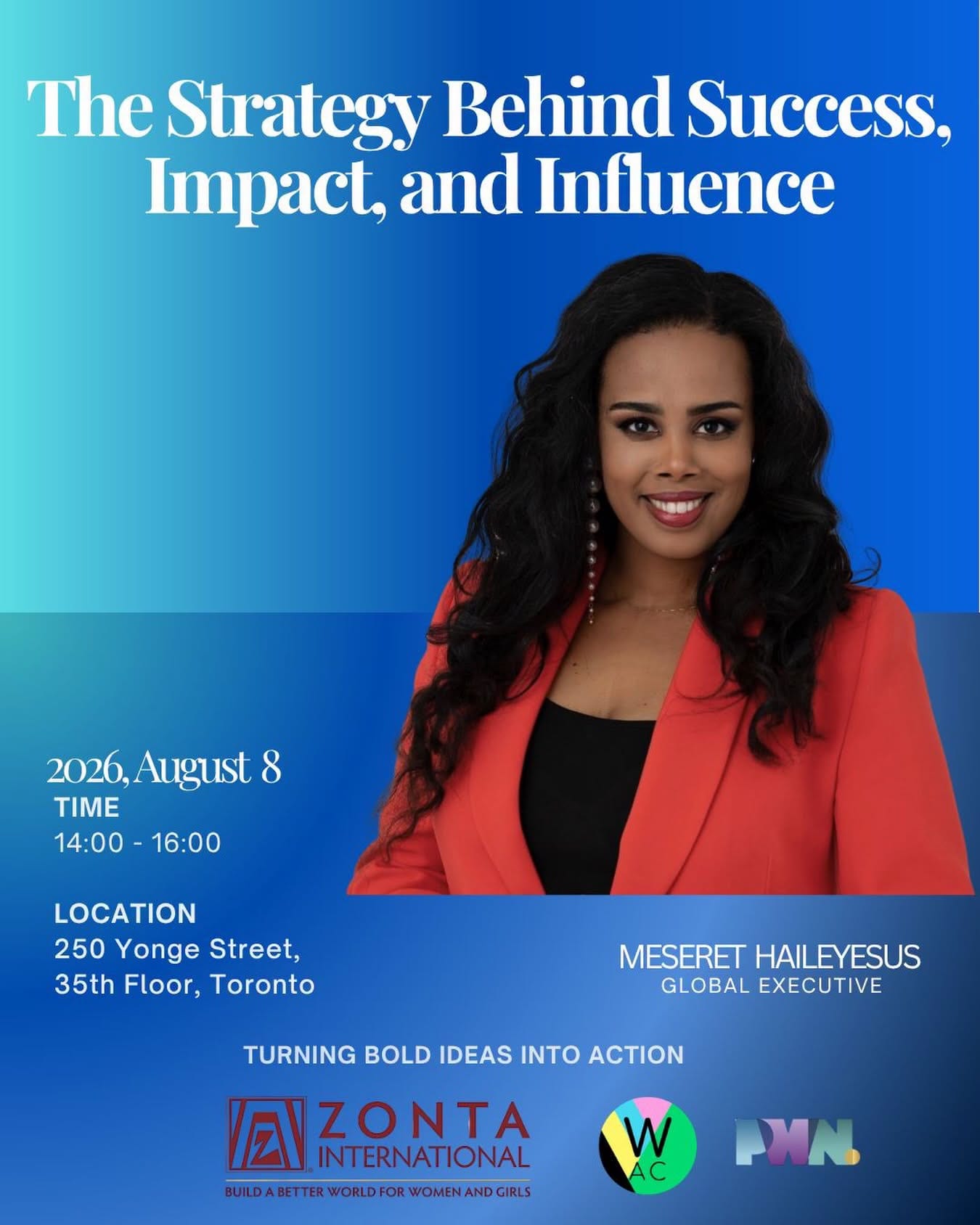 Zonta International event, The Strategy Behind Success, Impact, and Influence, Toronto